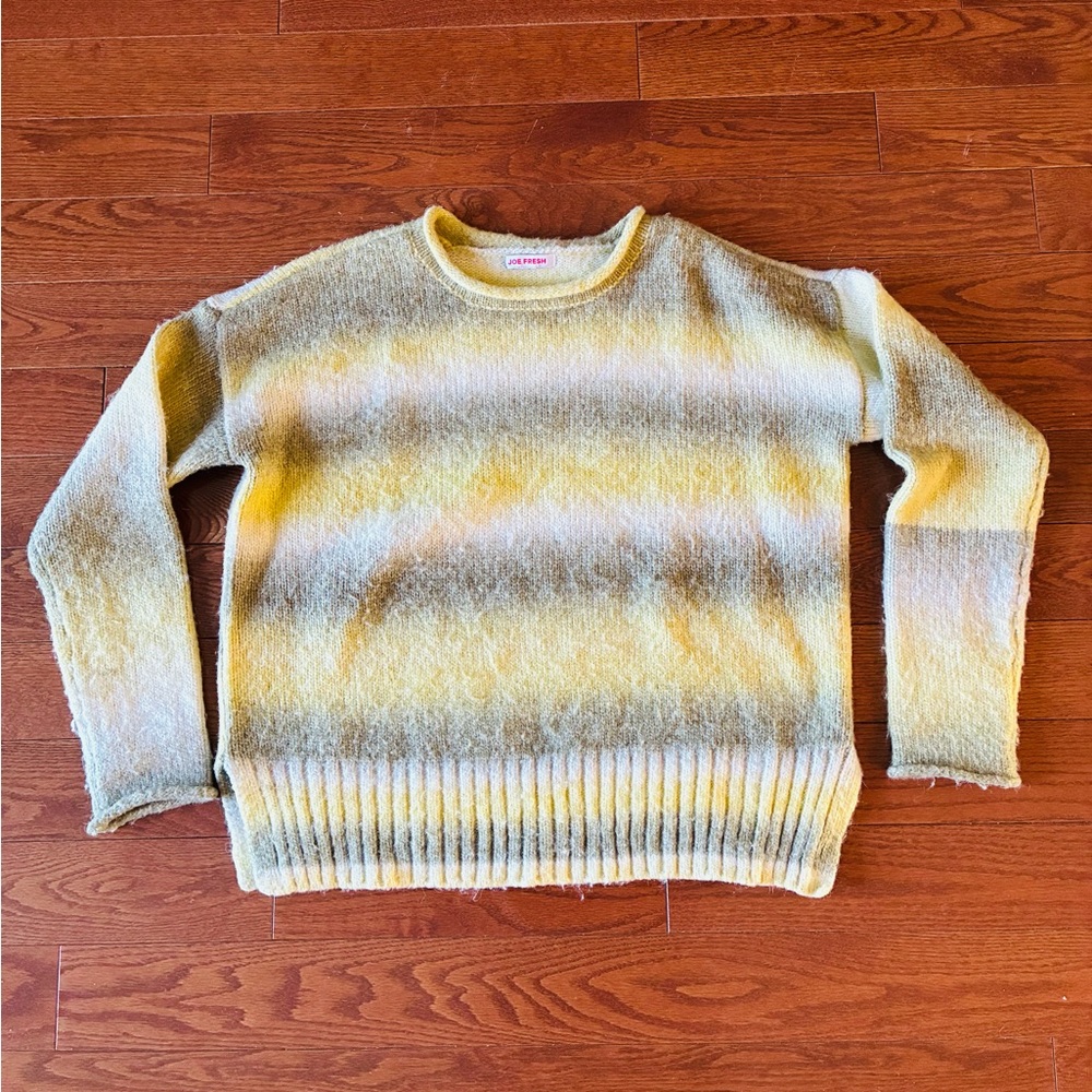 Joe Fresh Yellow  and Gray Knit Sweater